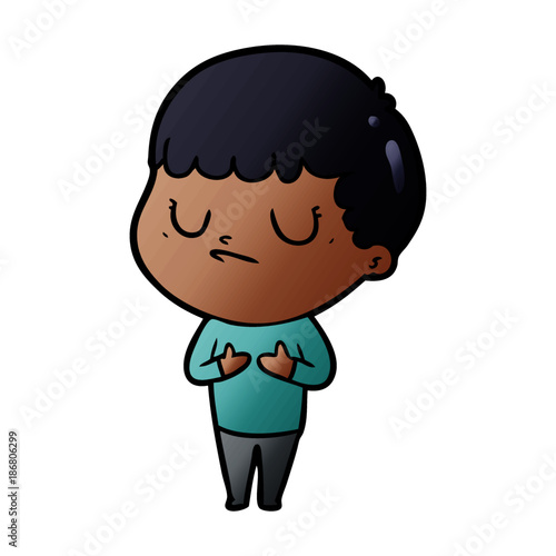 cartoon grumpy boy