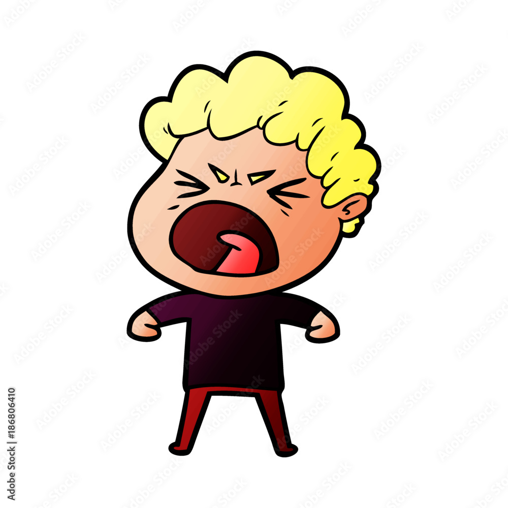 cartoon furious man cartoon furious man