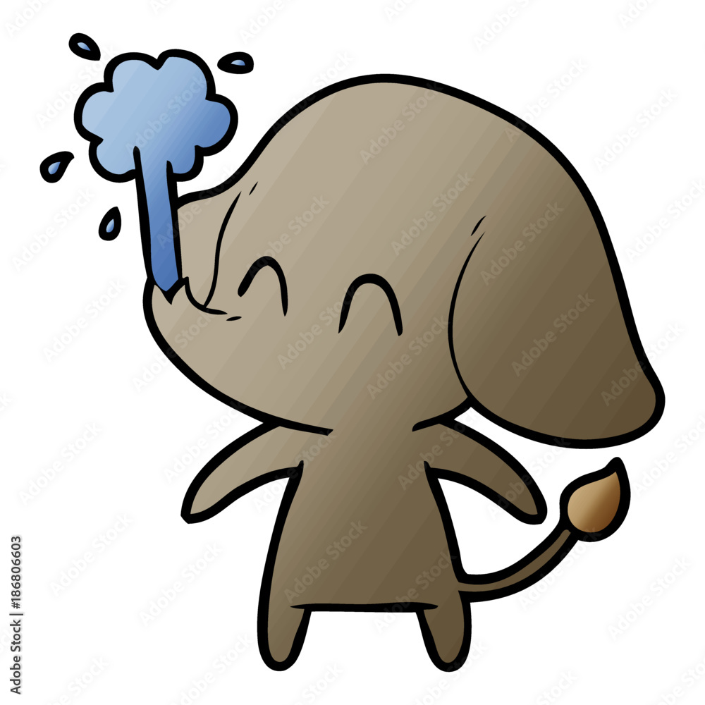 cute cartoon elephant spouting water cute cartoon elephant spouting water