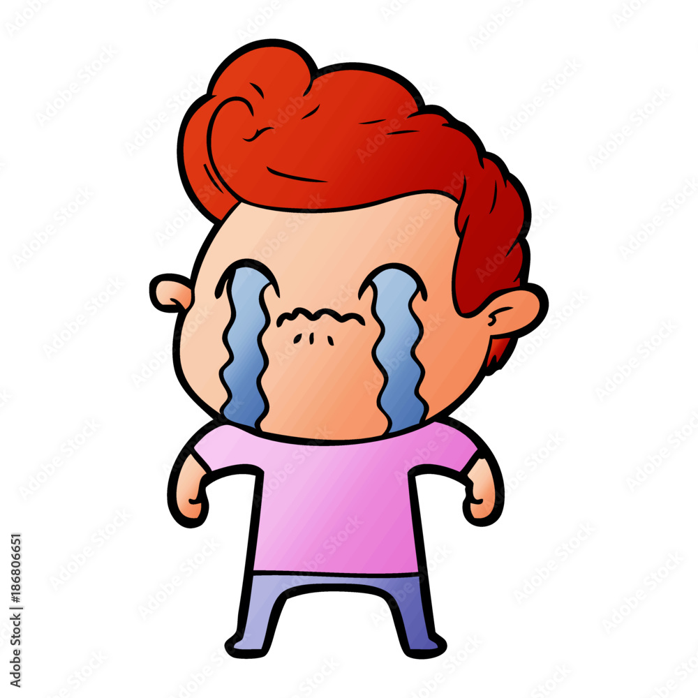 cartoon man crying