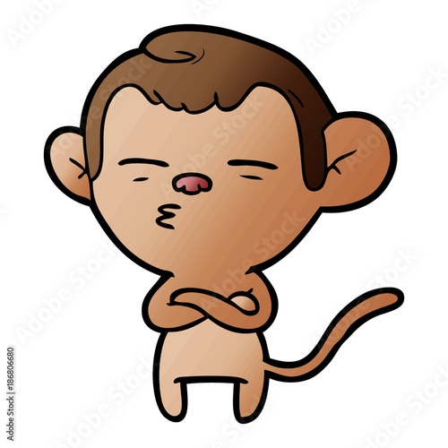 cartoon suspicious monkey