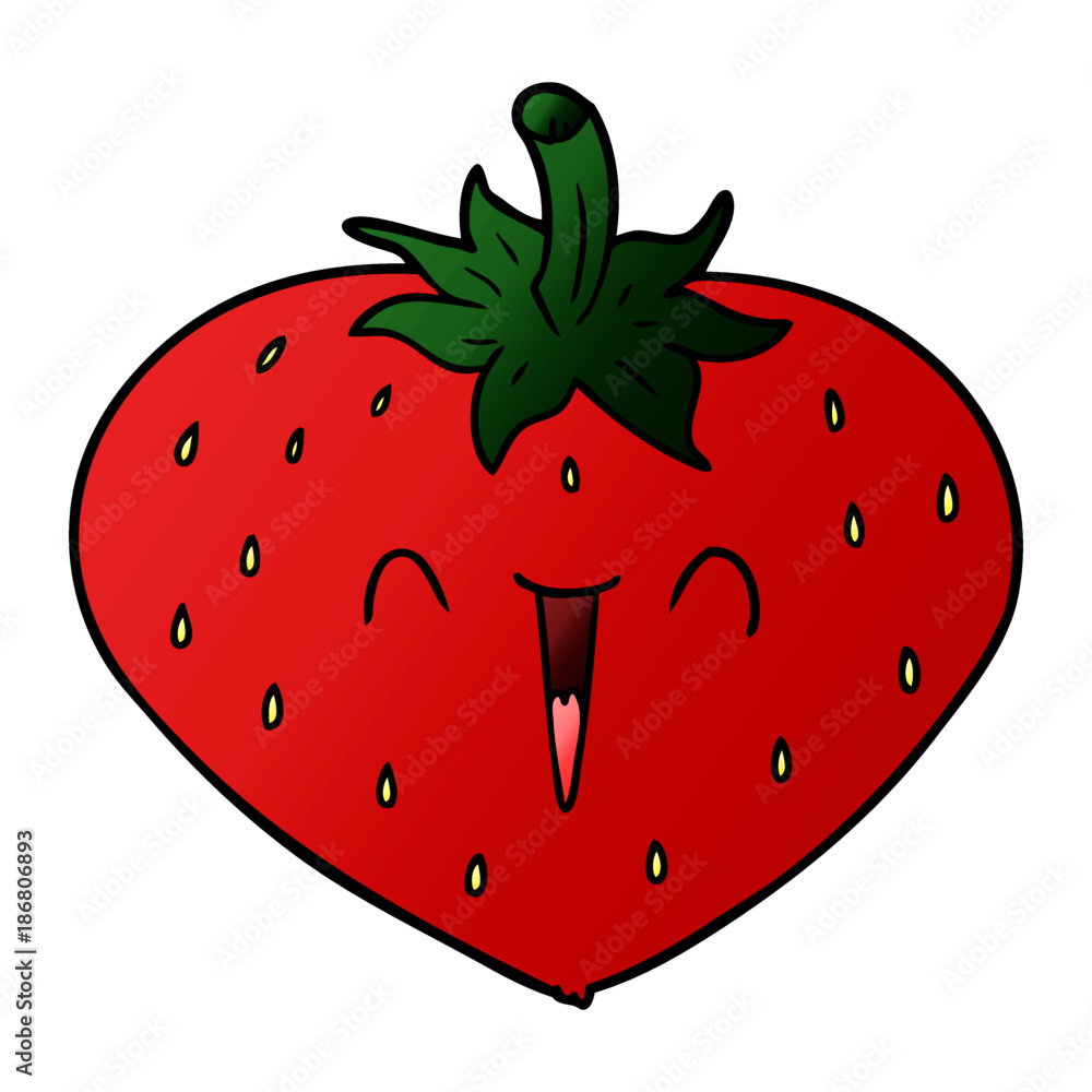 Obraz premium happy cartoon strawberry