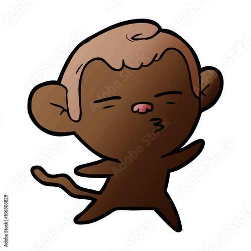 cartoon suspicious monkey