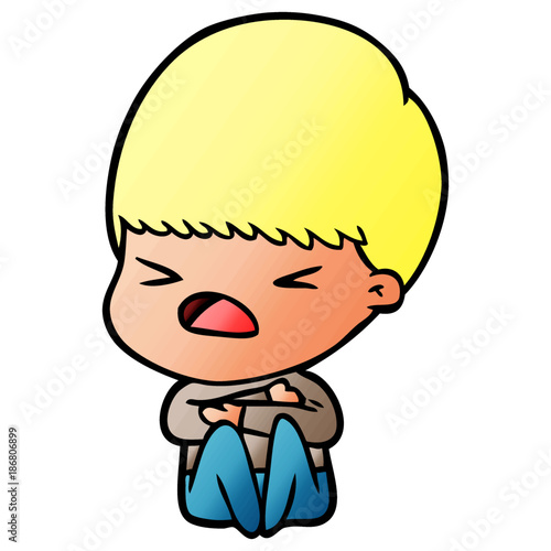 Wallpaper Mural cartoon stressed man Torontodigital.ca