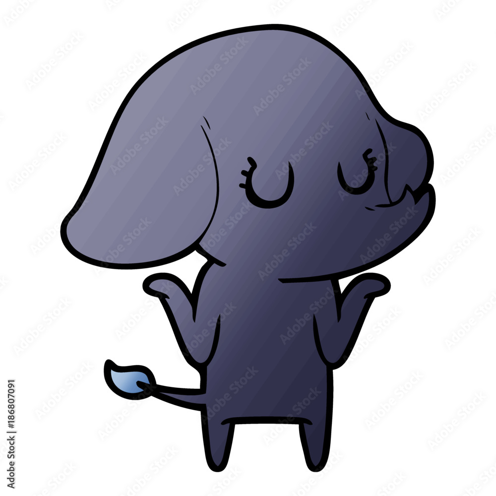 Obraz premium cute elephant shrugging shoulders