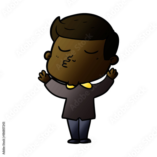 cartoon model guy pouting