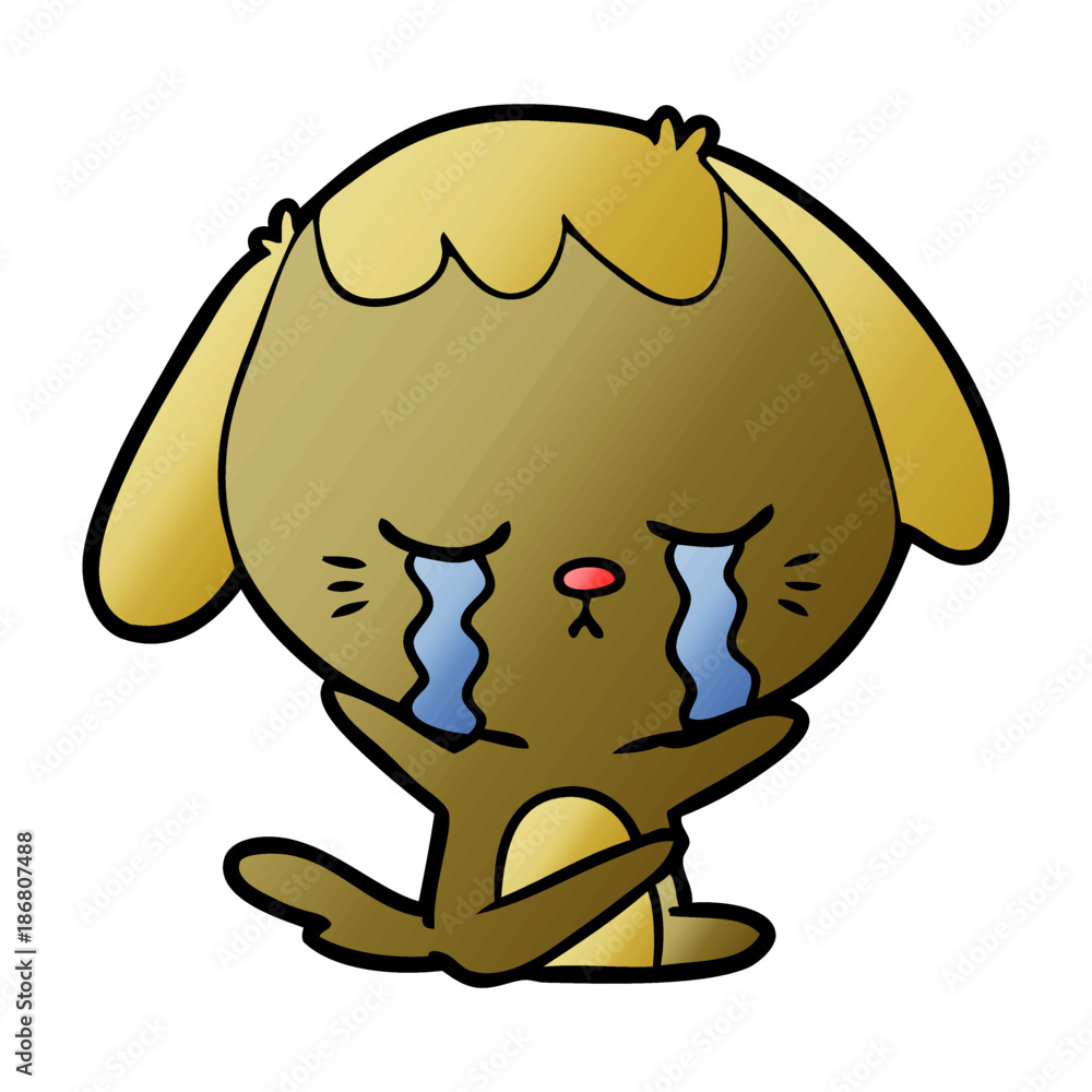 Fototapeta premium cartoon dog crying