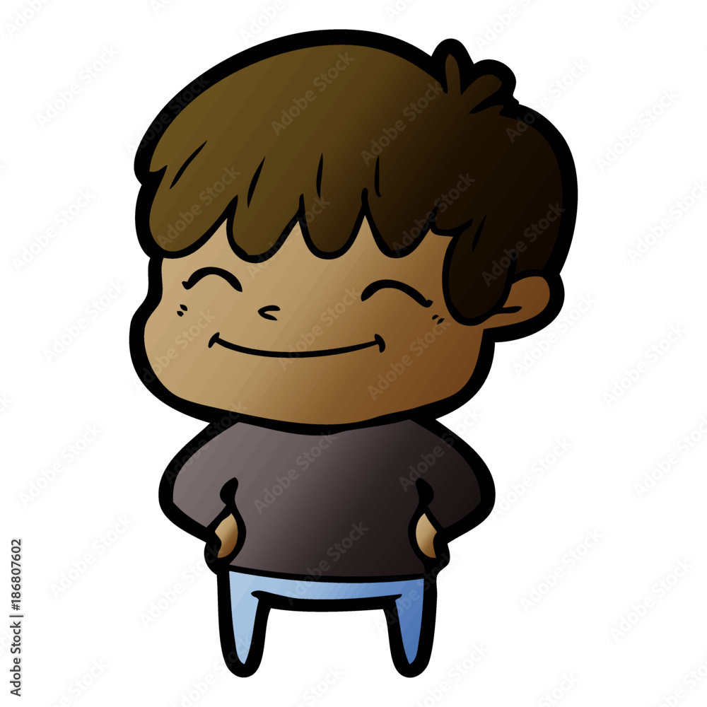 Obraz premium happy cartoon boy
