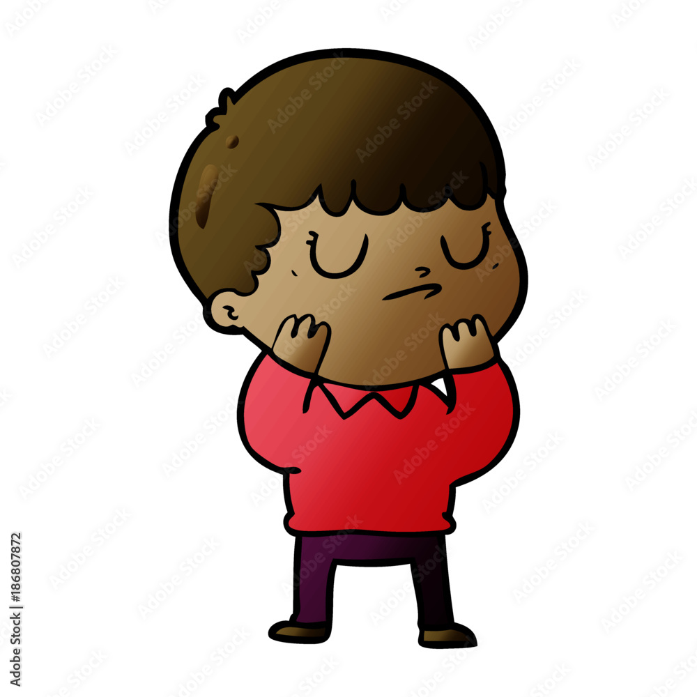 Obraz premium cartoon grumpy boy