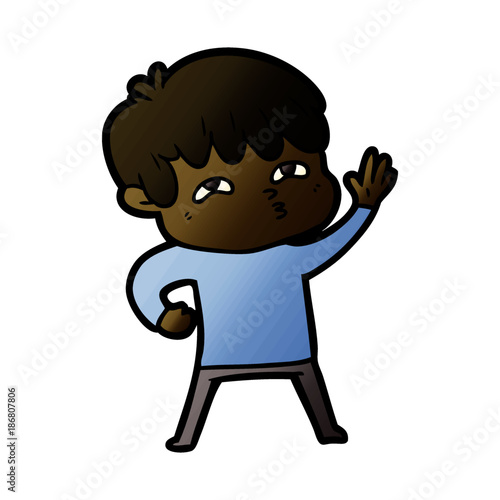 cartoon curious man