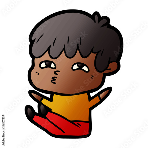 cartoon curious man