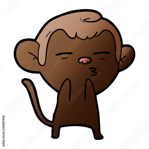 cartoon suspicious monkey