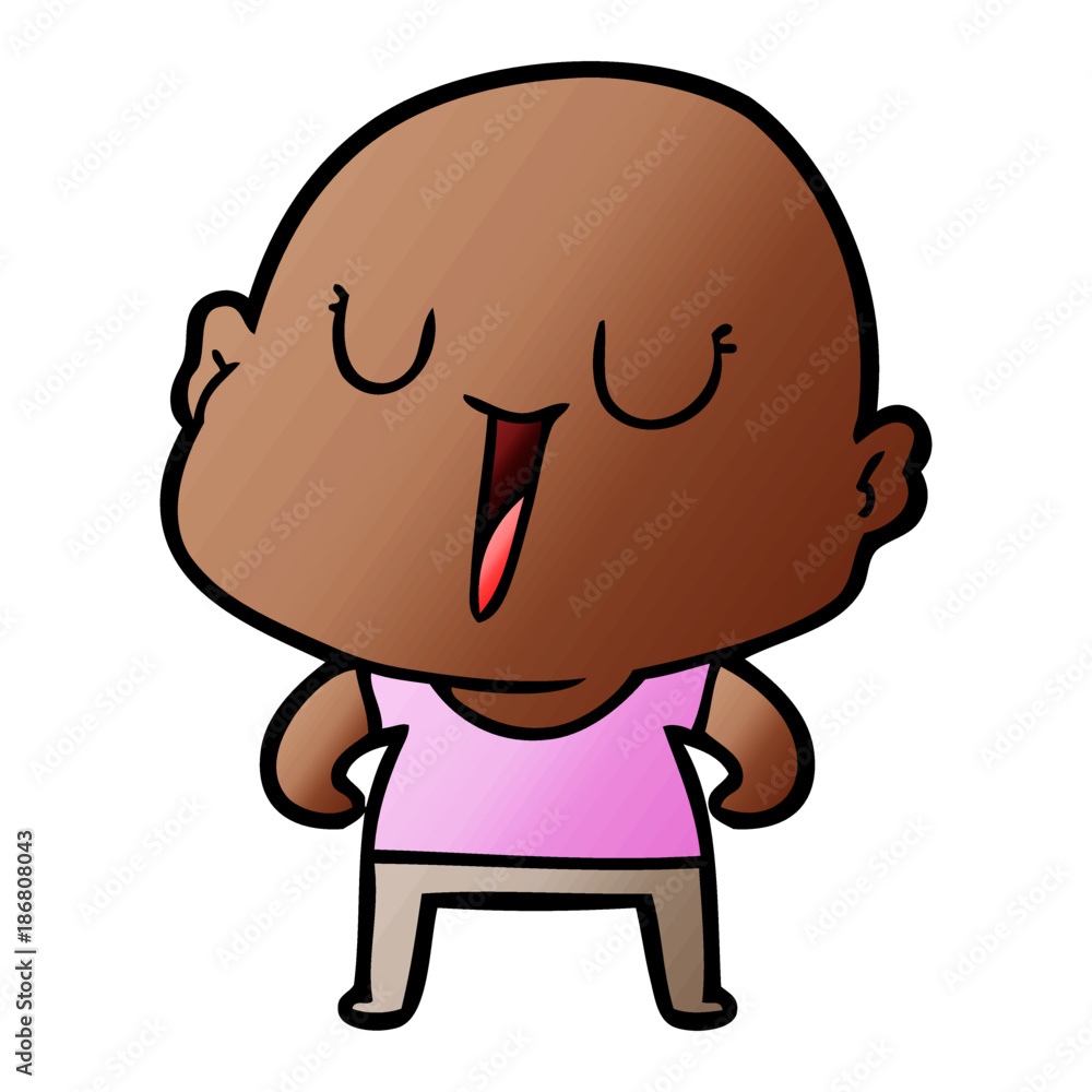 Obraz premium happy cartoon bald man
