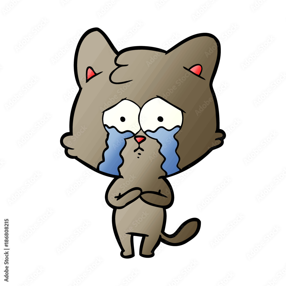 cartoon crying cat