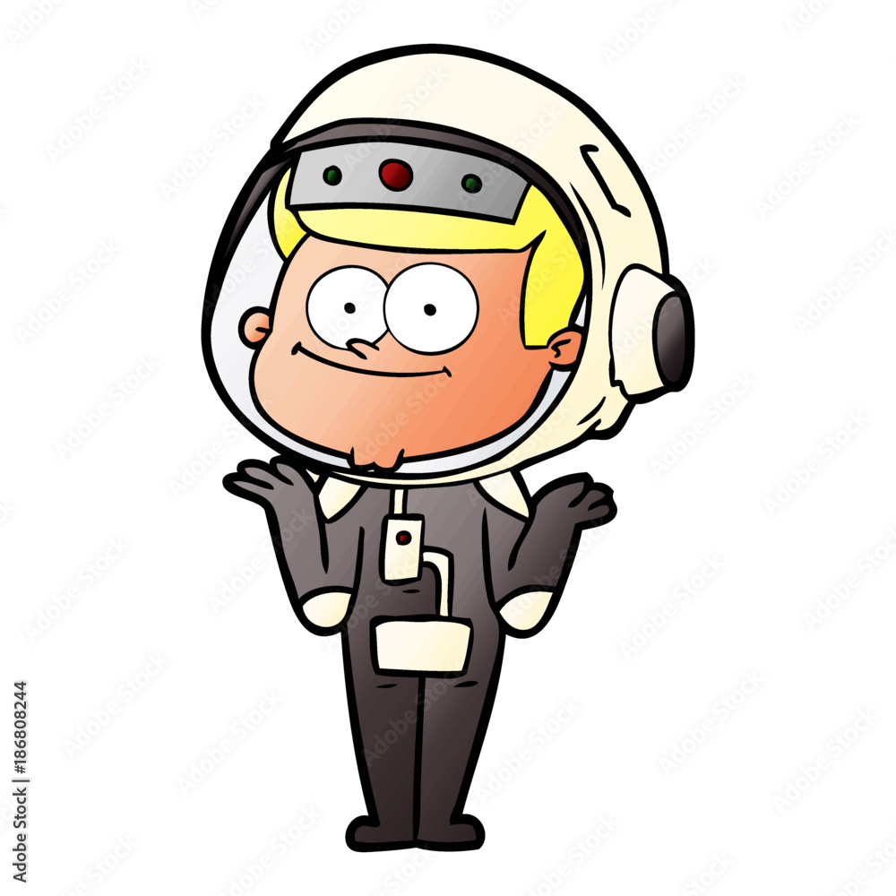 happy astronaut cartoon