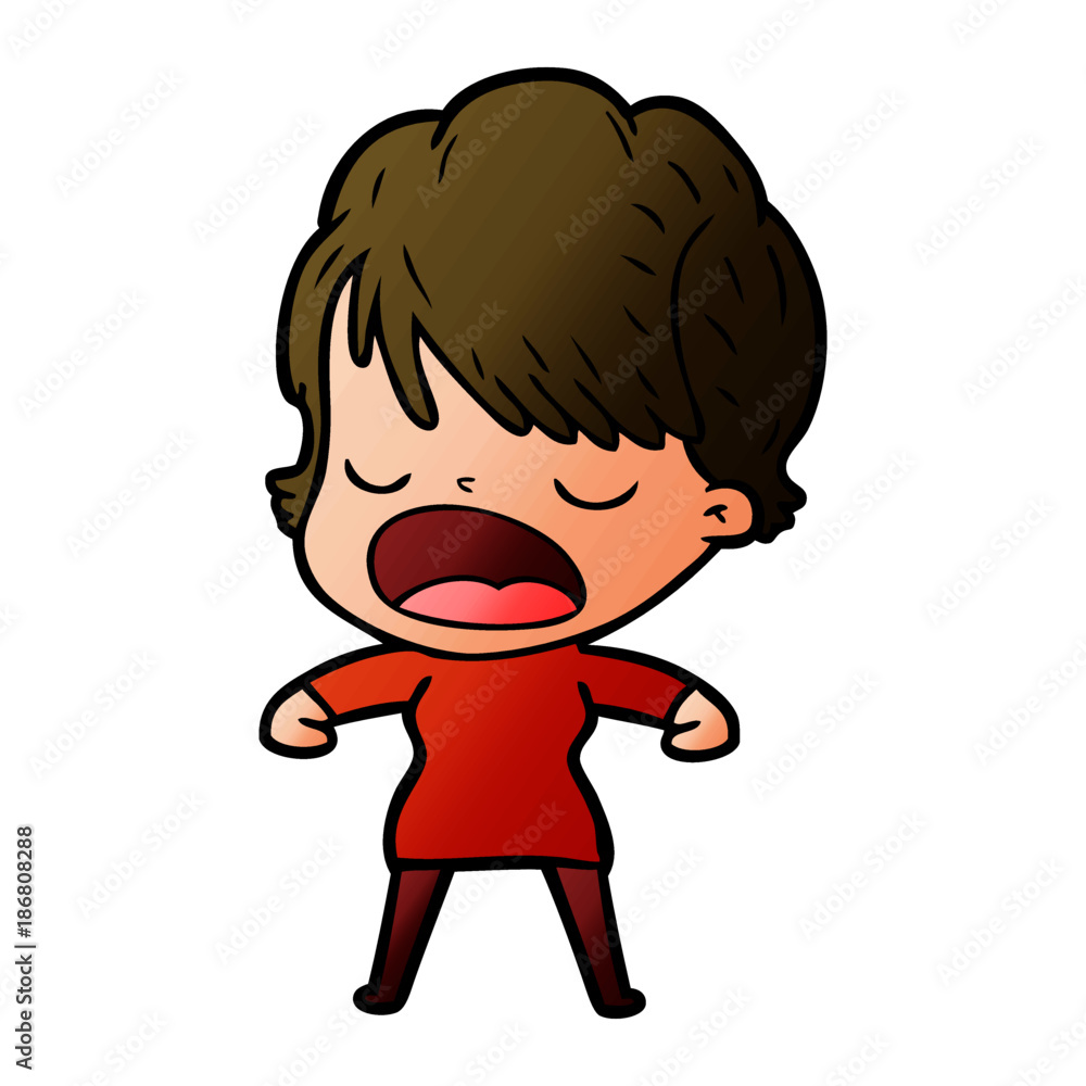 cartoon woman talking