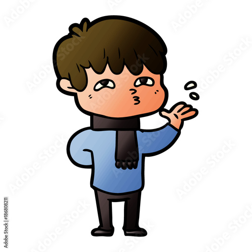 cartoon curious man