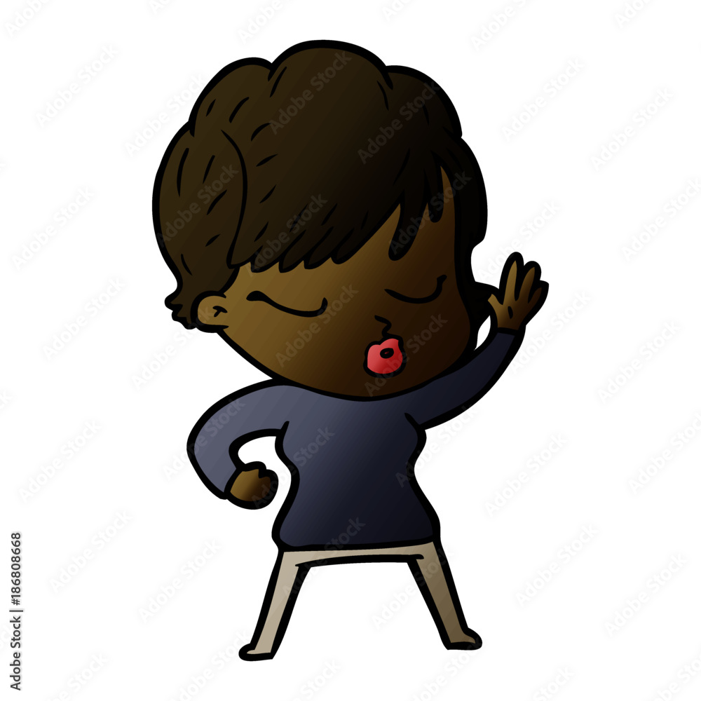 cartoon woman with eyes shut cartoon woman with eyes shut