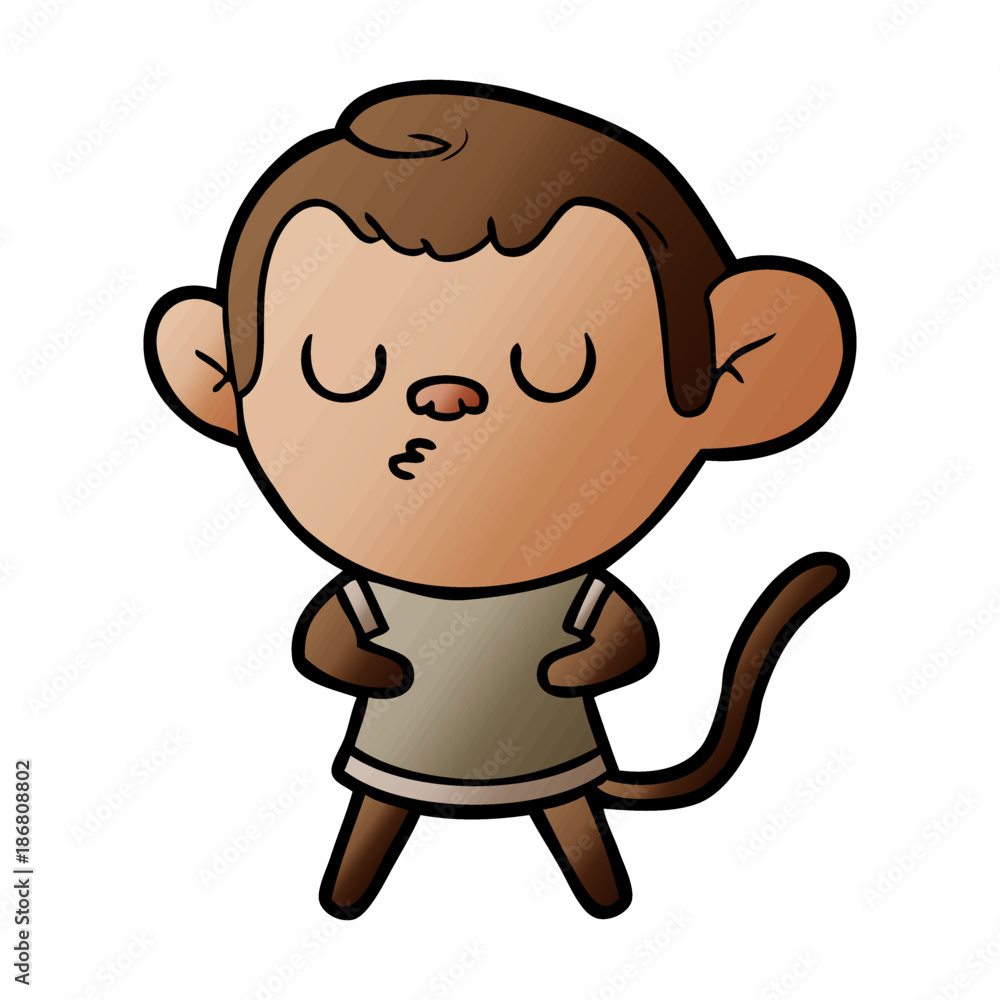 cartoon calm monkey cartoon calm monkey