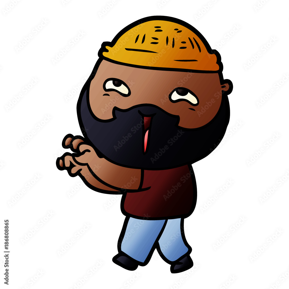cartoon happy bearded man cartoon happy bearded man