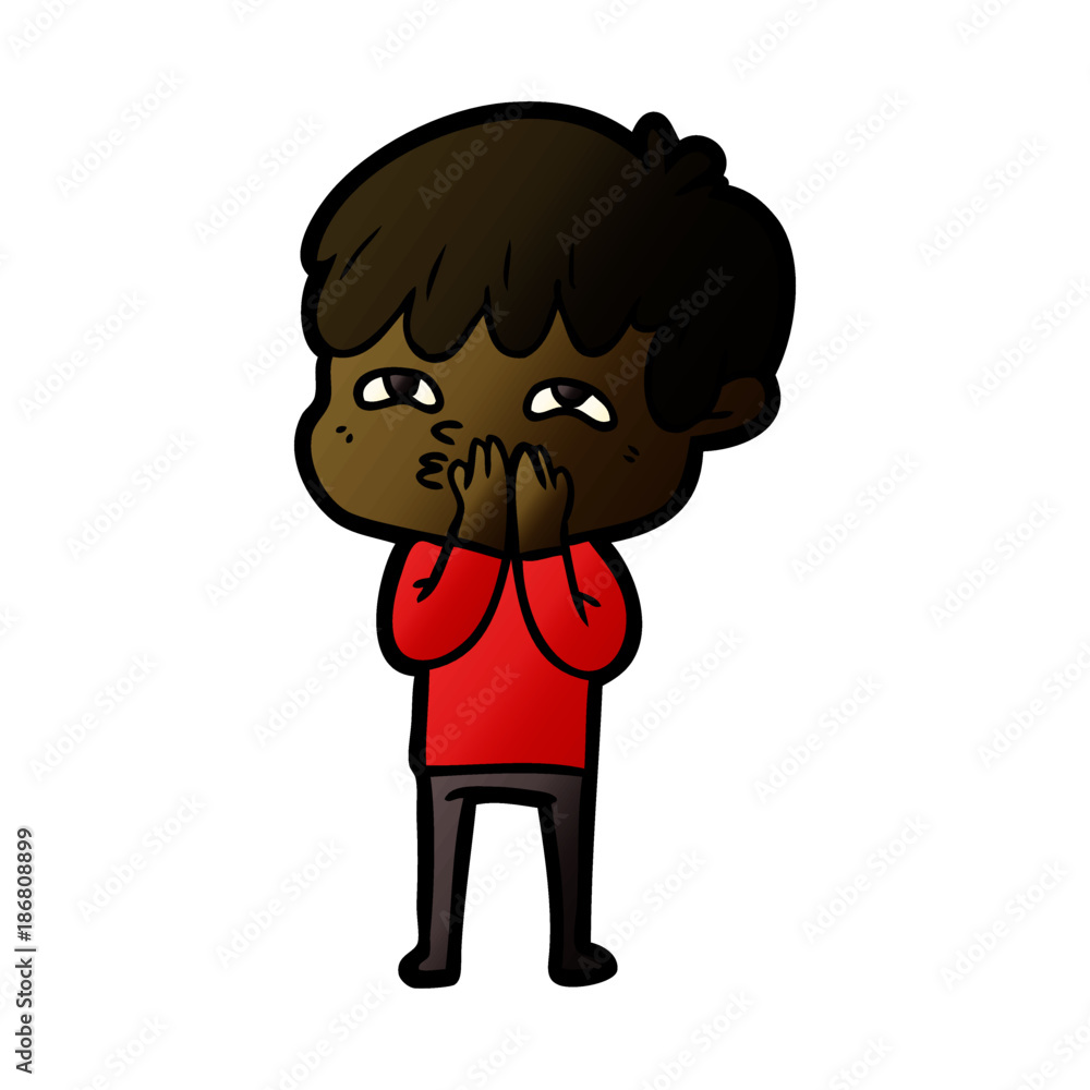 Obraz premium cartoon curious man