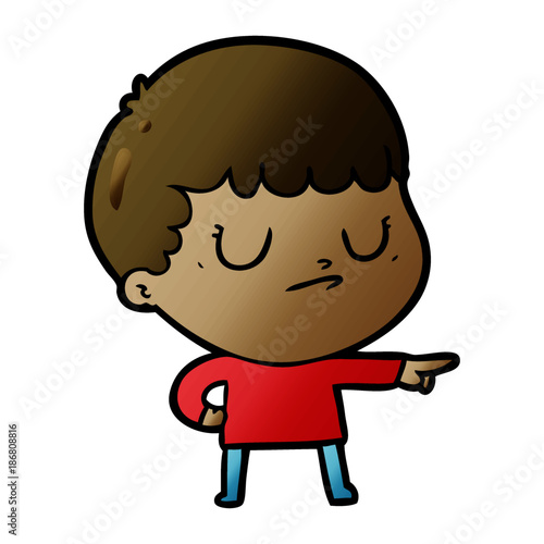 cartoon grumpy boy