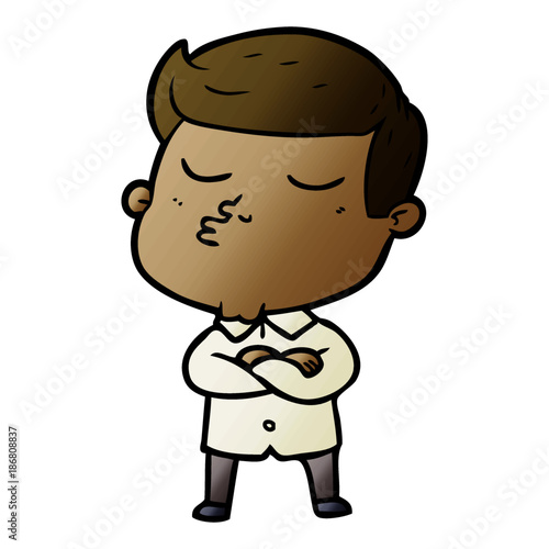 cartoon model guy pouting