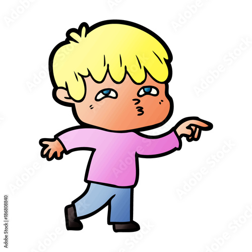 cartoon curious man