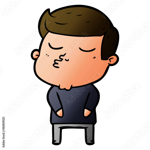 cartoon model guy pouting