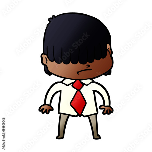 cartoon boy with untidy hair