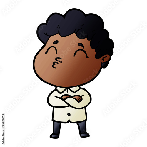 cartoon man pouting
