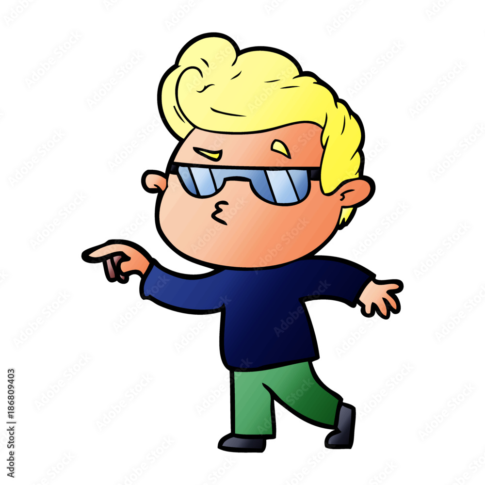 cartoon cool guy