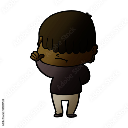 cartoon boy with untidy hair