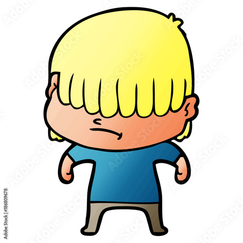 cartoon boy with untidy hair
