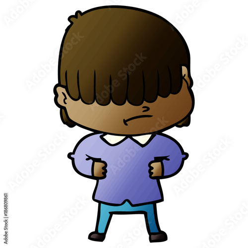 cartoon boy with untidy hair