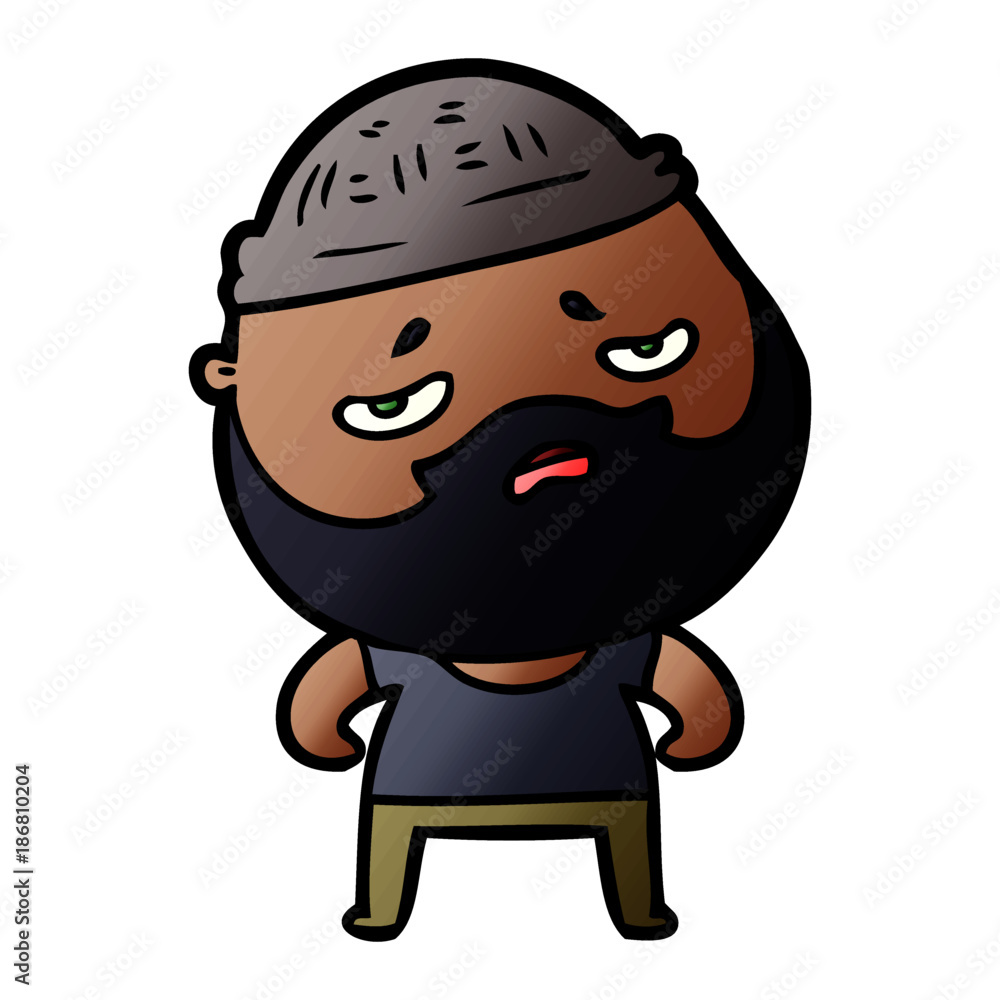 cartoon worried man with beard cartoon worried man with beard