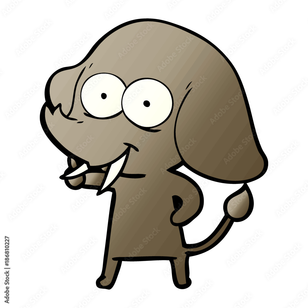 Obraz premium happy cartoon elephant