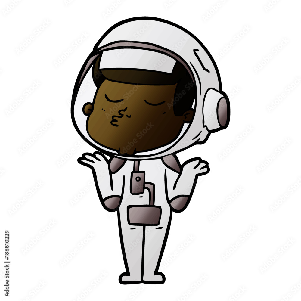 cartoon confident astronaut