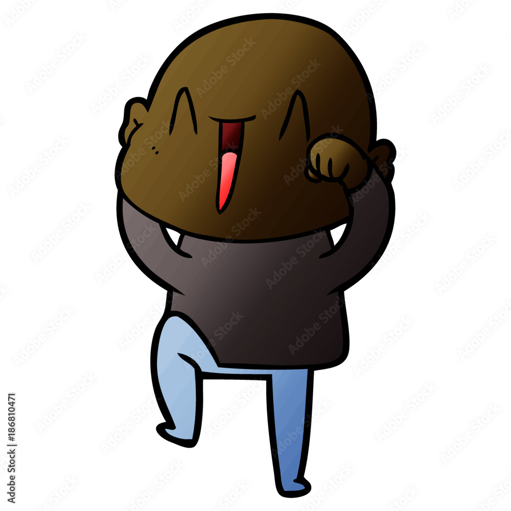 happy cartoon bald man happy cartoon bald man