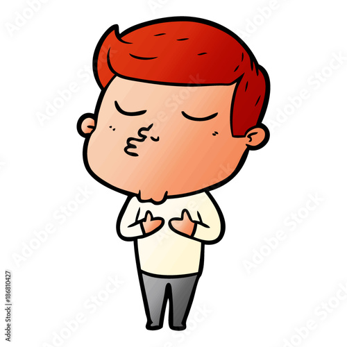 cartoon model guy pouting