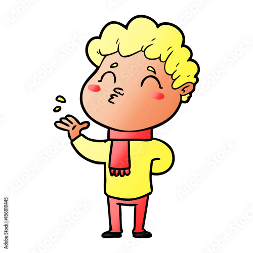 cartoon man pouting