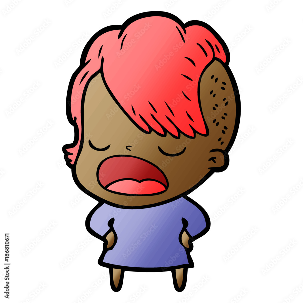 cartoon cool hipster girl talking cartoon cool hipster girl talking