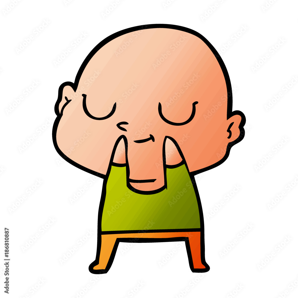 cartoon bald man