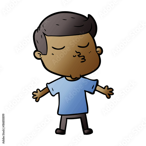 cartoon model guy pouting