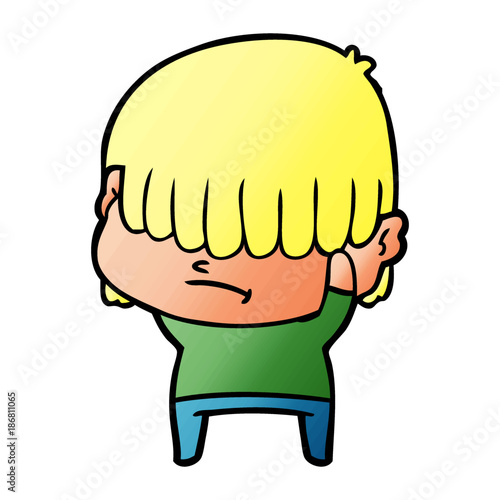 cartoon boy with untidy hair