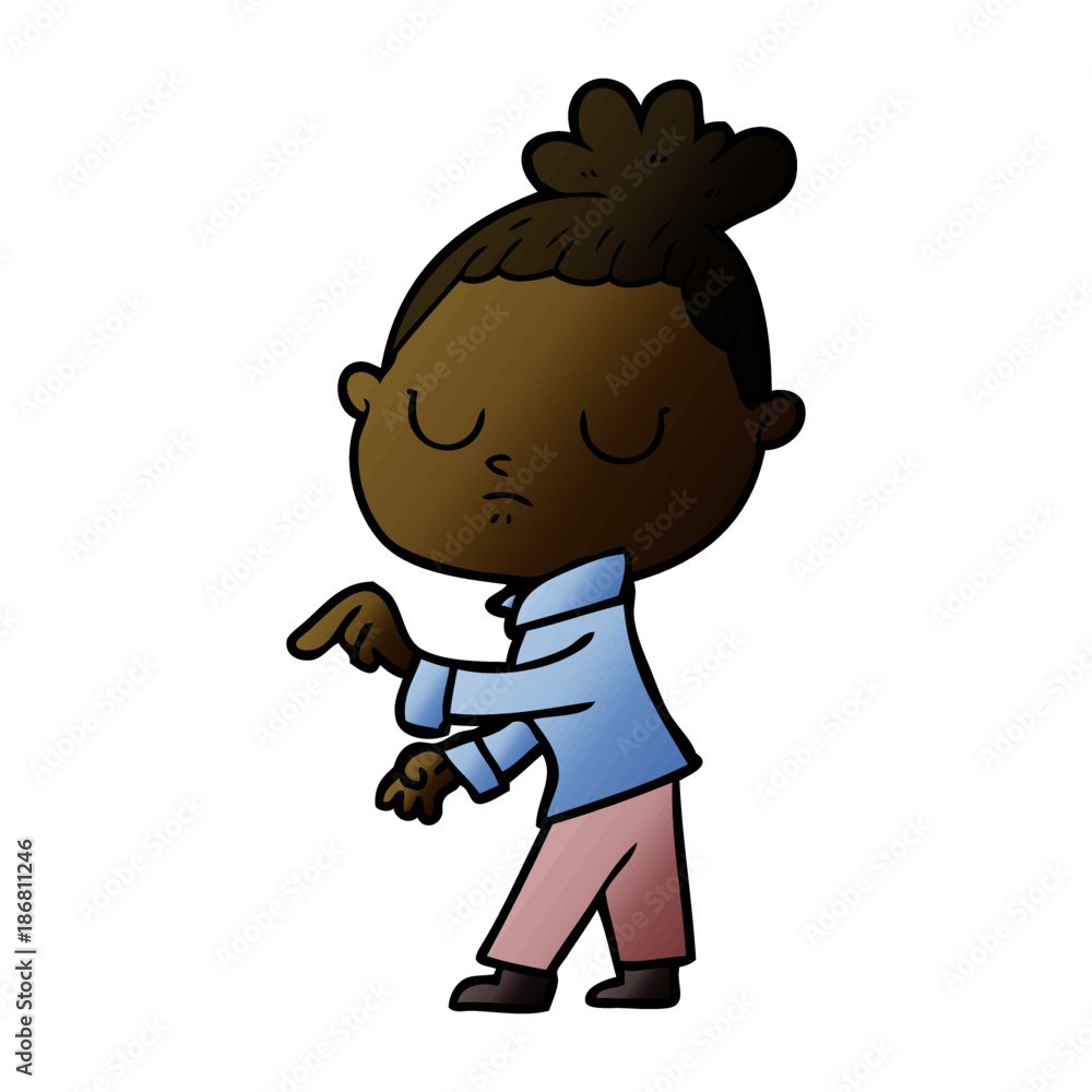 Fototapeta premium cartoon calm woman