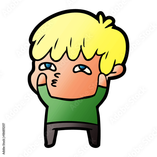 cartoon curious man