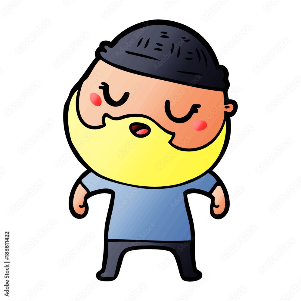 cute cartoon man with beard