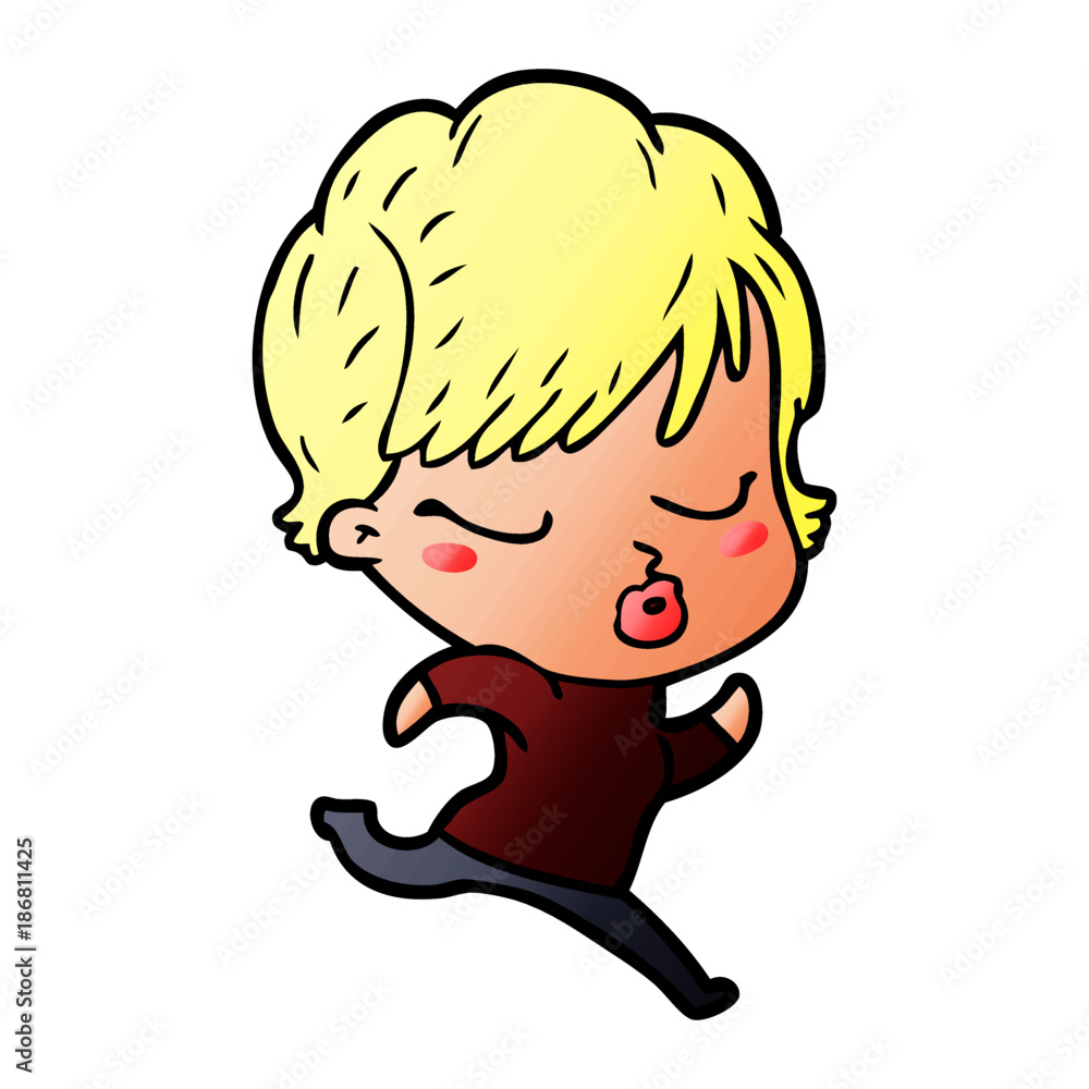 cartoon woman with eyes shut cartoon woman with eyes shut