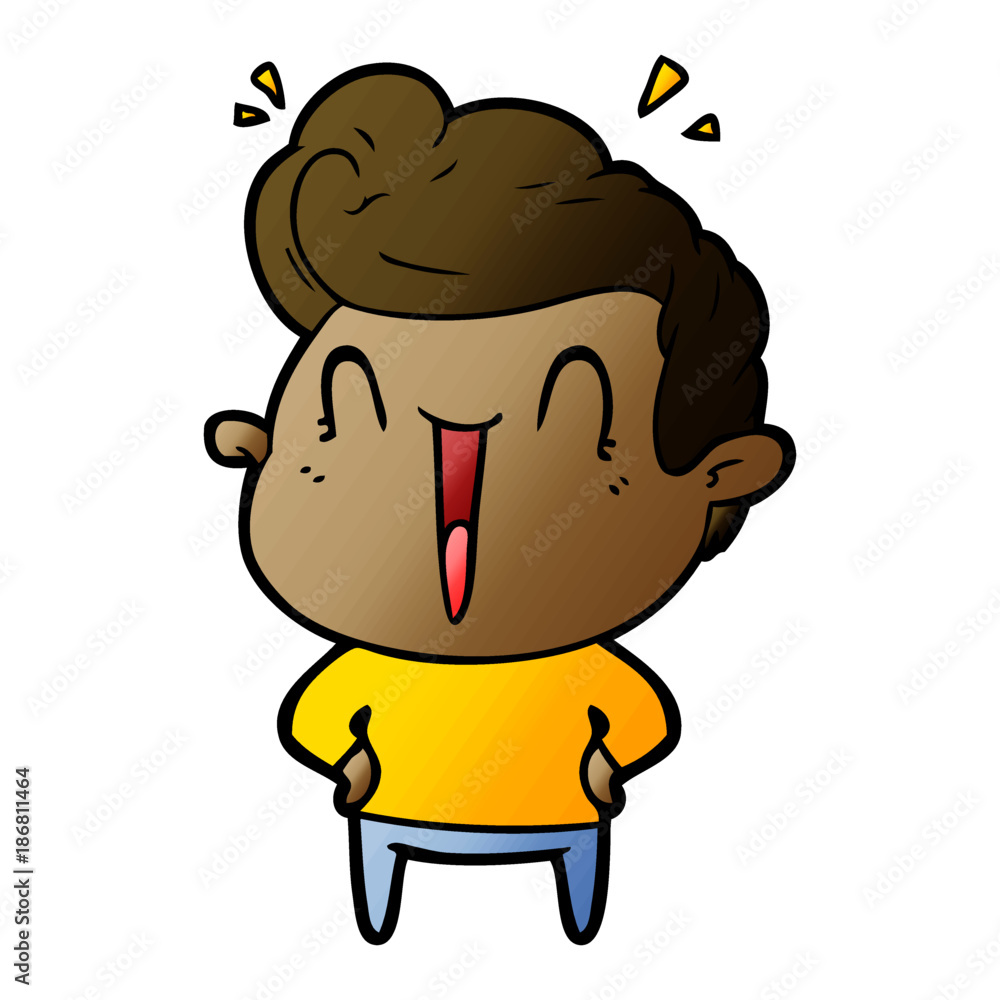 Fototapeta premium cartoon excited man
